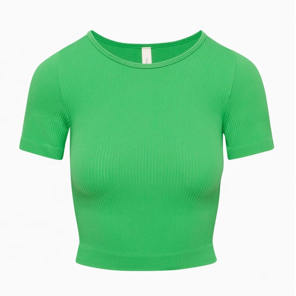 NWT Aritzia The Group Babaton Gloss Green Flow Seamless Shirt, Size Small